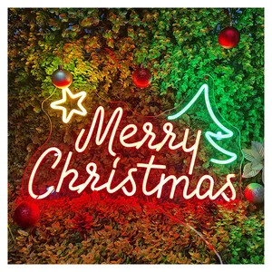 Fast Delivery Acrylic Merry Christmas Led Neon Sign No MOQ Led Letters for room party decor