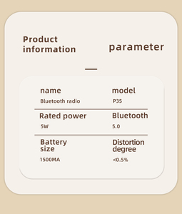 P35 Có Thể Sạc Lại Mini Retro Bluetooth Loa Với Antenna FM Đài Phát Thanh Di Động Âm Nhạc Không Dây Loa Cổ Điển Hỗ Trợ TF Thẻ - Product Image 6