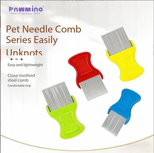 Peigne de toilettage Pawmino pour animaux de compagnie, à dents fines, en plastique, pour l'élimination des puces chez les chats et les chiens - Product Image 3
