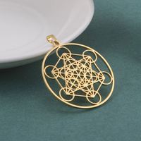 Pendentif Cube de Metatron Myshape pour collier, breloques en acier inoxydable pour la fabrication de bijoux, arbre de vie géométrique sacré kabbalistique