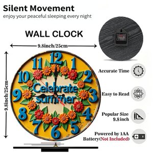 Round Wooden <b>Wall</b> <b>Clock</b> 25x25cm <b>Silent</b> Movement Modern Home Decor Living Room Background <b>Wall</b> <b>Clock</b> - Product Image 2