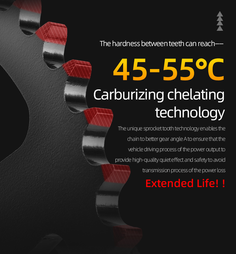 Motorcycle Spare Parts Carburizing Steel Front and Rear Sprocket