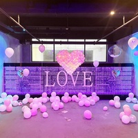 Étagères murales décoratives intérieures mobiles personnalisées en acrylique avec panneaux de séparation et design à bulles d'eau à thème marin LED