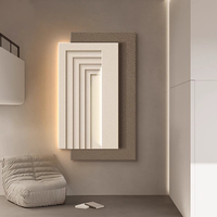 Décoration murale LED Art déco moderne, double texture grès, design abstrait contemporain