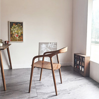 Chaises de salle à manger en bois de chêne minimalistes modernes nordiques, 4 chaises, chaise de salle à manger en bois avec accoudoirs pour restaurant, silla para restaurante