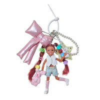 Poupée RW Y2K Style Extra Mini avec porte-clés Lapin Perle Rose, adorable pendentif de sac en crochet fait main pour femme