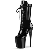 Mode Peep Toe Strip Pole Dance 20cm Femmes Chaussures Gothiques 8inch Danseuse Exotique Sexy Nightclub Fetish Party Bottines Pun