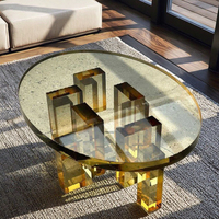 Vente en gros en usine design moderne salon talker table basse villa simple et durable utiliser ellipse table acrylique