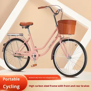 <span class=keywords><strong>Bicicleta</strong></span> Urbana de Acero de Una Velocidad, 24/26 Pulgadas, para Mujer, Fabricada en China por OEM - Product Image 2