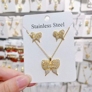 Conjuntos de Joyería para Mujer, Regalo y Set de Collar o Pendientes, Artículo con Alto Margen de Ganancia, Acabado en Oro Champagne, Origen del Material Verificado - Product Image 1
