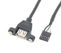 Kundenspezifisches 25cm USB 2.0 Datenverlängerungskabel mit PVC-Ummantelung und Geflecht für Computer-Kamera USB-Winkel-Schraubklemmenkabel