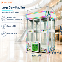 Vente en gros usine Grande machine à grue à pinces en plastique pour jouets en peluche et animaux en peluche, jeux de récompense, garantie 1 an