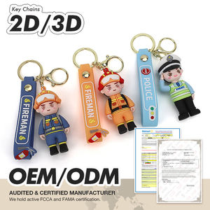 Porte-clés mascotte 3D moulé en PVC/silicone personnalisé OEM, figurine <span class=keywords><strong>de</strong></span> personnage <span class=keywords><strong>de</strong></span> dessin animé, MOQ 3000 pièces - Product Image 3