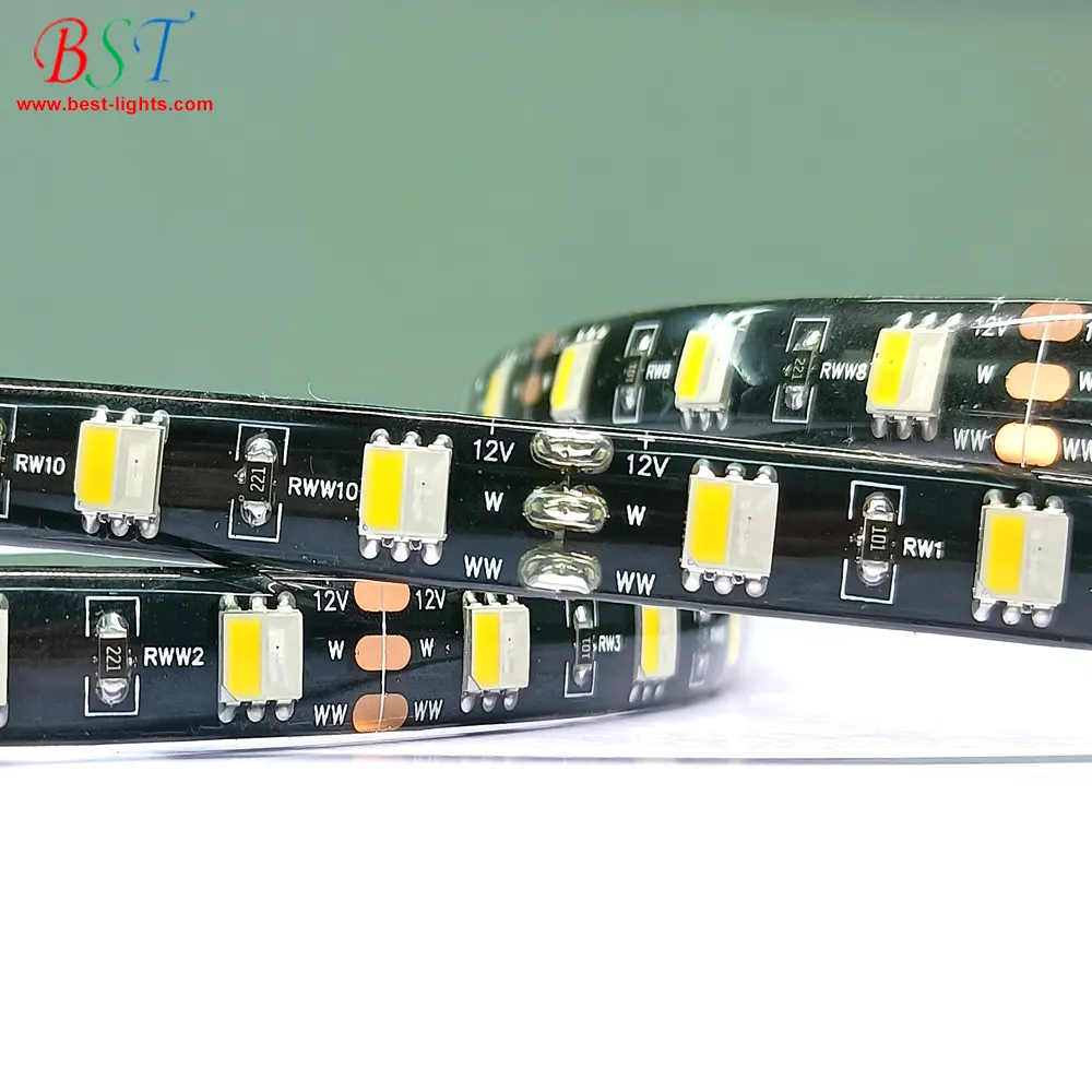 Tiras de led flexíveis 12v 5050smd 2 em 1, cola pcb preta à prova d'água luzes estroboscópicas de led vermelho e branco para carros e caminhões