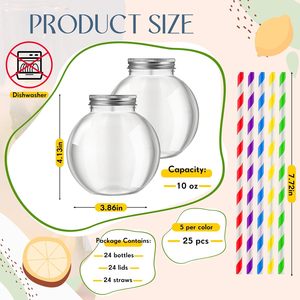 Bouteille de boisson en plastique en forme de boule de Noël avec paille, gobelet en plastique, 400 ml, bouteille de boisson en forme de boule de Noël - Product Image 3