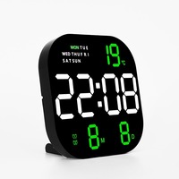 Horloge murale LED Huayang 6633 tendance pour salon, affichage de la date, de la température et du temps, grand écran haute définition, étanche