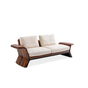 Moderno lusso soggiorno mobili divano Set in legno massello bracciolo schienale struttura in tessuto divano salotto - Product Image 3