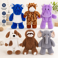Peaux de jouets en peluche non rembourrées en gros animaux mignons non rembourrés peluche dinosaure paresseux éléphant jouets en peluche