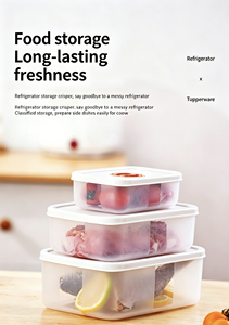 Boîte de conservation alimentaire en plastique hermétique pour pique-nique, sans BPA, micro-ondable, empilable, lot de 3 pièces, directement de l'usine - Product Image 6