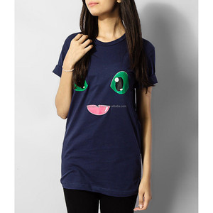 Camisetas de algodón de manga corta con cuello redondo para mujer, material de alta calidad, servicio de impresión personalizado, informal - Product Image 6