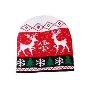 Großhandel Weihnachts-Lichter-Beanie Strickmützen, bunte blinkende Mütze Winter-Schneemütze für Feiertag-Beanies