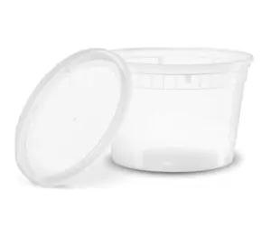 Plastic Deli Container With Lids For Food 8 Oz Round Jars 16 Oz Plastic Container