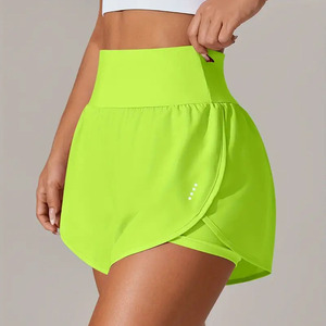 Shorts Deportivos de Yoga <span class=keywords><strong>2</strong></span> <span class=keywords><strong>en</strong></span> <span class=keywords><strong>1</strong></span> Personalizados de Doble Capa, Shorts Atléticos Casuales de Cintura Alta para <span class=keywords><strong>Mujer</strong></span> - Product Image 1