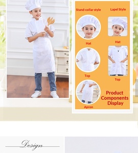 Conjunto de Ropa de Chef para Niños, Estudiantes de Primaria y Secundaria, para Aprender a Cocinar, Actividades de Trabajo como Camarero, 100% Poliéster, Personalizable - Product Image 6