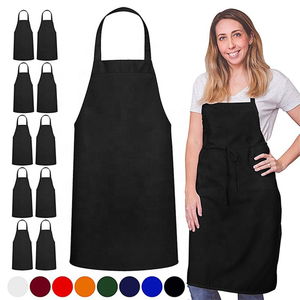 Wholesale Custom Logo Cotton Polyester Waterproof Chef Cooking Aprons For Cafe Restaurants Kitchen Apron