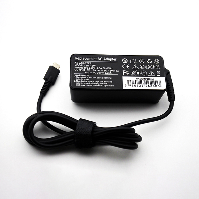 Hot Sales 45w 20V 2.25A USB AC Adapter Type c Charger Quick Charge 3.0 PD Charger 45w for Lenovo Laptop