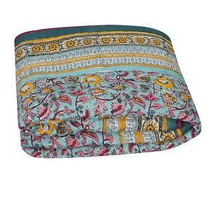 Ropa de cama de algodón hecha a mano, edredón tradicional con estampado de bloques de mano, edredón elegante hecho a mano para el hogar - Product Image 5