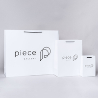 Sac d'emballage en papier blanc de luxe avec Logo de marque privée, sac à provisions