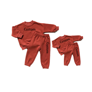 Mommy and Me Sweatsuit 2pcs Custom Puff Print Crewneck <strong>Jumper</strong> Oversized Fleece Sweatpants Tracksuits Jogger Suit <strong>Family</strong> Outfits - Product Image 1