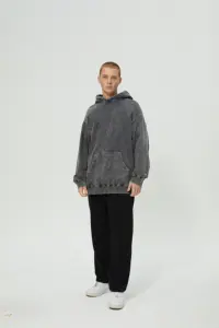 Custom Spring And Autumn New Loose Plus Fleece Fashion Sweatshirt Men Oversize Thick Hoodie