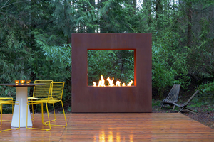 Foyer à gaz en acier Corten, fournisseur professionnel, brûleur à bio-carburant sécurisé, foyer extérieur en métal sur pied au propane - Product Image 4