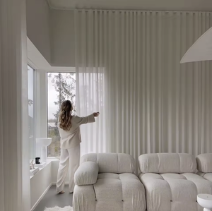 Cortinas Opacas al por Mayor con Diseño Bordado y Translúcido, Cortinas Modernas de Lujo para Ventanas de la Sala de Estar - Product Image 2