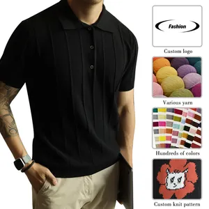 Пользовательские шерсть мериноса простые футболки поло оптом для мужчин Стильный вязаный свитер