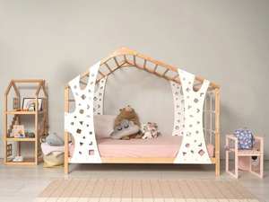 <span class=keywords><strong>Lit</strong></span> d'activités <span class=keywords><strong>Montessori</strong></span> classique en bois avec mur d'escalade - <span class=keywords><strong>Lit</strong></span> de jeu pour enfants adapté aux enfants de 2 à 4 ans - Product Image 5