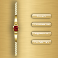 Montre-bracelet à quartz avec logo personnalisé OEM pour femmes, petit cadran hexagonal en acier inoxydable 316 étanche, montres à bracelet en verre saphir pour femmes