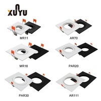Spot LED commercial GU10 avec cadre, base MR16, design moderne, installation au plafond pour chambre, cuisine, salon