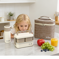 Kinder Edelstahl Multi-Fach Lebensmittel-Aufbewahrungsbehälter Set Tragbare Tiffin-Box Bento-Box Lunchbox