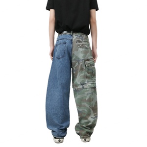 Pantalones Cargo Nuevos al por Mayor, Jeans Holgados para Hombre, Ropa Urbana, Pantalones de Mezclilla Azules de Algodón para Hombre, Pantalones de Mezclilla con Parches para Hombre - Product Image 5