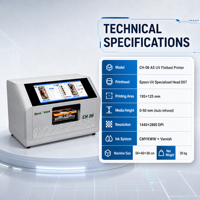 Printer UV Beric New A5 DX7 Mini WiFi Cetak Otomatis untuk Logam, Kayu, Akrilik, Casing Ponsel, Kado Kustom DIY dengan Pernis, Desain Ringkas