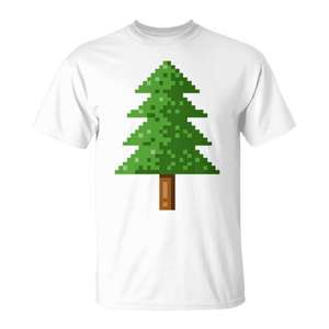 Camiseta Retro Pixel Christmas Tree Tri Blend - Product Image 1
