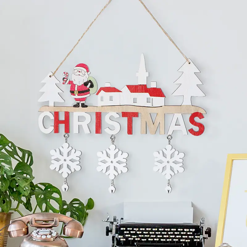 새로운 크리스마스 용품 고급 개인 편지 펜던트 눈사람 문 목록 공예 나무 장식 크리스마스 장식