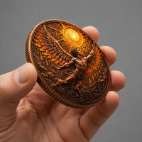 Pièce commémorative Icarus en relief 3D personnalisée, émail vibrant, ailes fusionnées, pièce de défi pour cadeau de luxe et collection