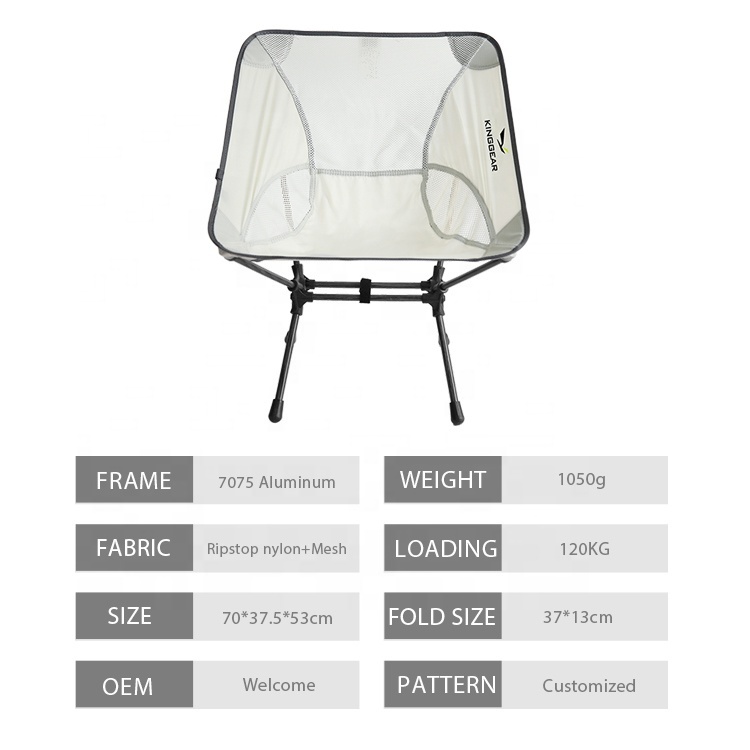 Ligero de aluminio plegable de Luna campamento sillas para viajes