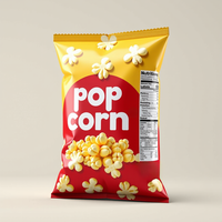 Vente en gros sac à collation scellé à dos plaqué aluminium personnalisable sac à oreiller pop-corn pour barre énergétique croustilles