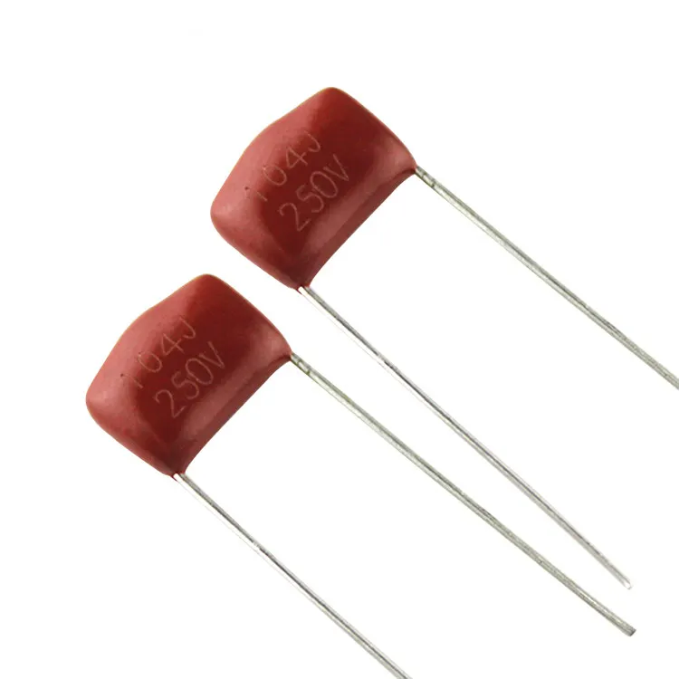 High Quality Small Size Capacitors 0.1Uf 250V Metallized Polypropylence Film Resin Dipped Cbb Capacitor 104K 250V