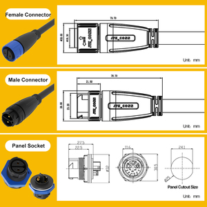 M25 2 3 12pin nối chống thấm nước Nam Nữ IP68 cáp điện cắm ổ cắm cho <span class=keywords><strong>LED</strong></span> chiếu sáng ngoài trời dây - Product Image 2